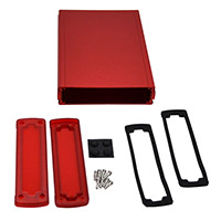 Bud Industries - EXN-23362-RDP - BOX ALUM IR RED/RED 8.2"LX5.77"W