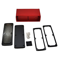 Bud Industries - EXN-23363-RD - BOX ALUM BLK/RED 3.5"L X 7"W