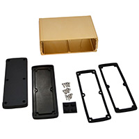 Bud Industries - EXN-23364-GD - BOX ALUM BLK/GLD 5.08"L X 7"W