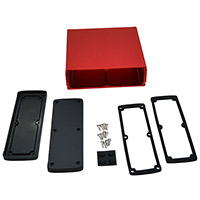 Bud Industries - EXN-23365-RD - BOX ALUM BLK/RED 6.65"L X 7"W