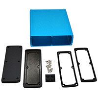 Bud Industries - EXN-23366-BL - BOX ALUM BLK/BLU 8.23"L X 7"W