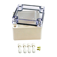 Bud Industries - PTS-25304-C - BOX PLASTIC GRY/CLR 3.9"LX3.94"W