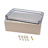 Bud Industries - PTS-25338-C - BOX PLASTIC GRY/CLR 9.84"LX5.9"W