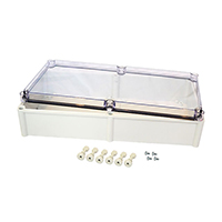 Bud Industries - PTS-25349-C - BOX PLASTIC GRY/CLR 22"L X 11"W