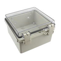 Bud Industries - NBF-32210 - BOX ABS/PC GRAY/CLR 5.9"LX5.9"W