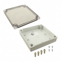 Bud Industries - PIP-11766-C - BOX PLSTC GRAY/CLR 5.12"LX5.12"W