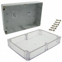 Bud Industries - PN-1329-C - BOX PLSTC GRAY/CLR 8.74"LX5.74"W