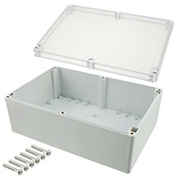 Bud Industries - PN-1340-C - BOX PLSTC GRAY/CLR 9.45"LX6.3"W