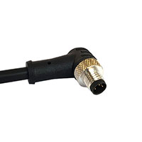 Bulgin - PXPPVC08RAM03ACL010PVC - M8 SERIES A CODE PVC RIGHT-ANGLE