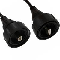 Bulgin - PX0841/AB/2M00 - CABLE DUAL PLUG IP68 USB A-B 2M
