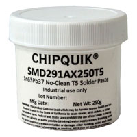 Chip Quik Inc. - SMD291AX250T5 - SOLDER PASTE SN63/PB37 250G T5