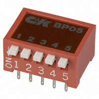 C&K - BP05YT - SWITCH SLIDE DIP SPST 100MA 5V
