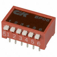 C&K - BP06YT - SWITCH SLIDE DIP SPST 100MA 5V