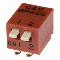 C&K - BPA02SK - SWITCH SLIDE DIP SPST 100MA 5V