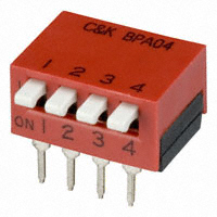 C&K - BPA04K - SWITCH SLIDE DIP SPST 100MA 5V