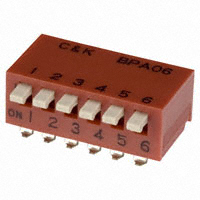 C&K - BPA06SK - SWITCH SLIDE DIP SPST 100MA 5V