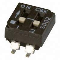 C&K - SD02H1SK - SWITCH SLIDE DIP SPST 100MA 25V