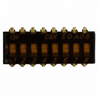 C&K - SDA08H0SB - SWITCH SLIDE DIP SPST 25MA 24V