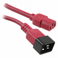 CNC Tech - 800-14-19D-RE-0003F - PWR CORD 15A 250V 14AWG RED 3'