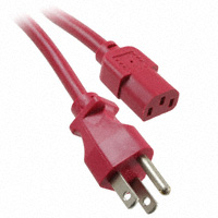 CNC Tech - 800-18-13D-RE-0010F - PWR CORD 10A 125V 18AWG RED 10'