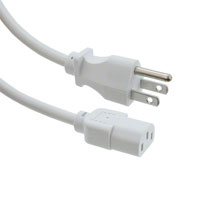 CNC Tech - 800-18-13D-WH-0010F - NEMA 5-15P TO IEC-C13 SJT WHITE