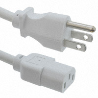 CNC Tech - 800-18-13D-WH-0015F - NEMA 5-15P TO IEC-C13 SJT WHITE